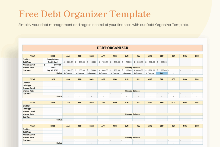 Editable Debt Templates In Excel To Download