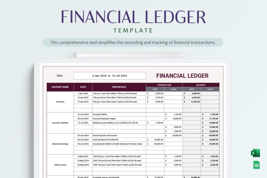 Editable Ledger Templates To Download