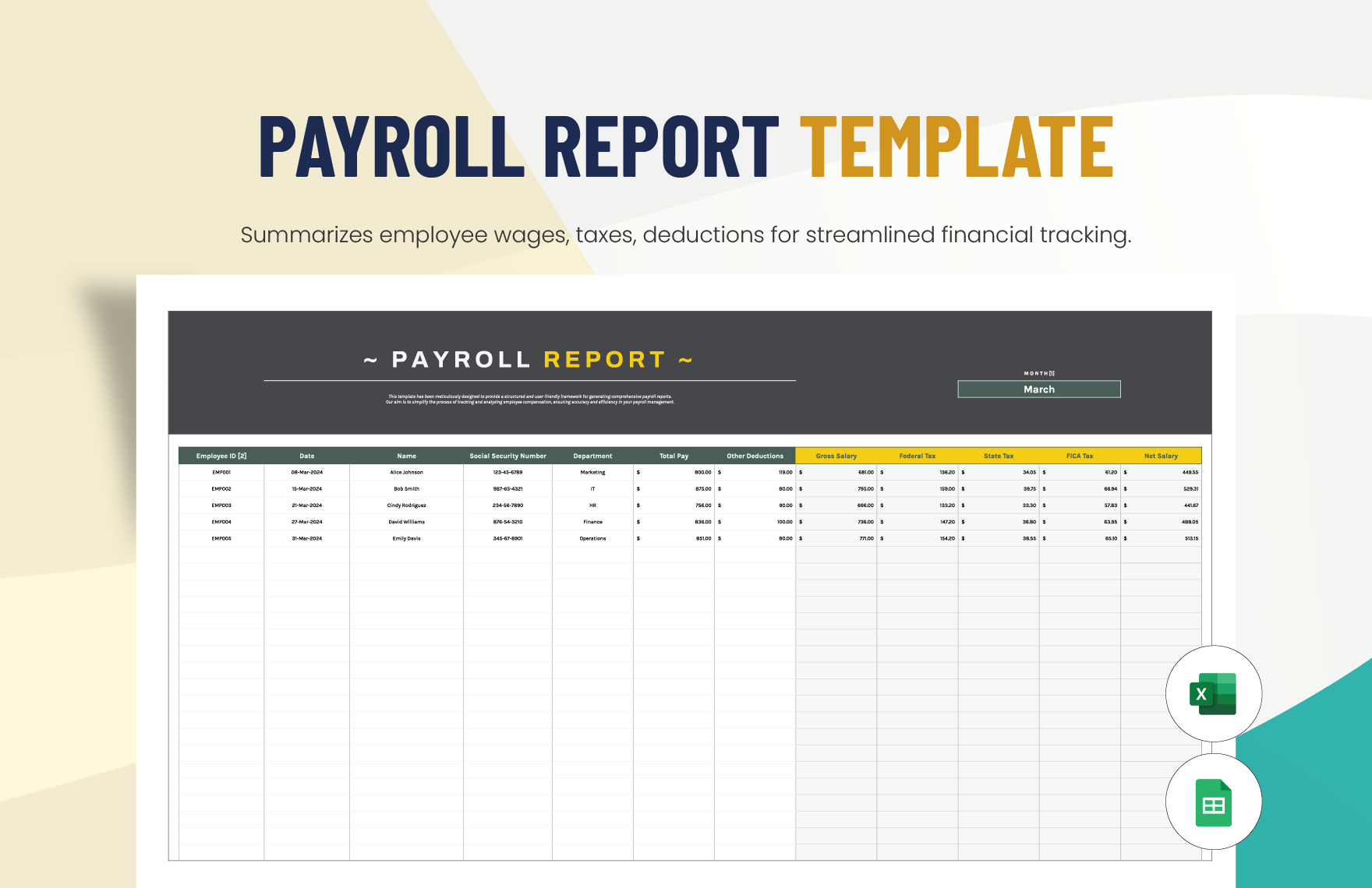 Editable Payroll Templates In Excel To Download
