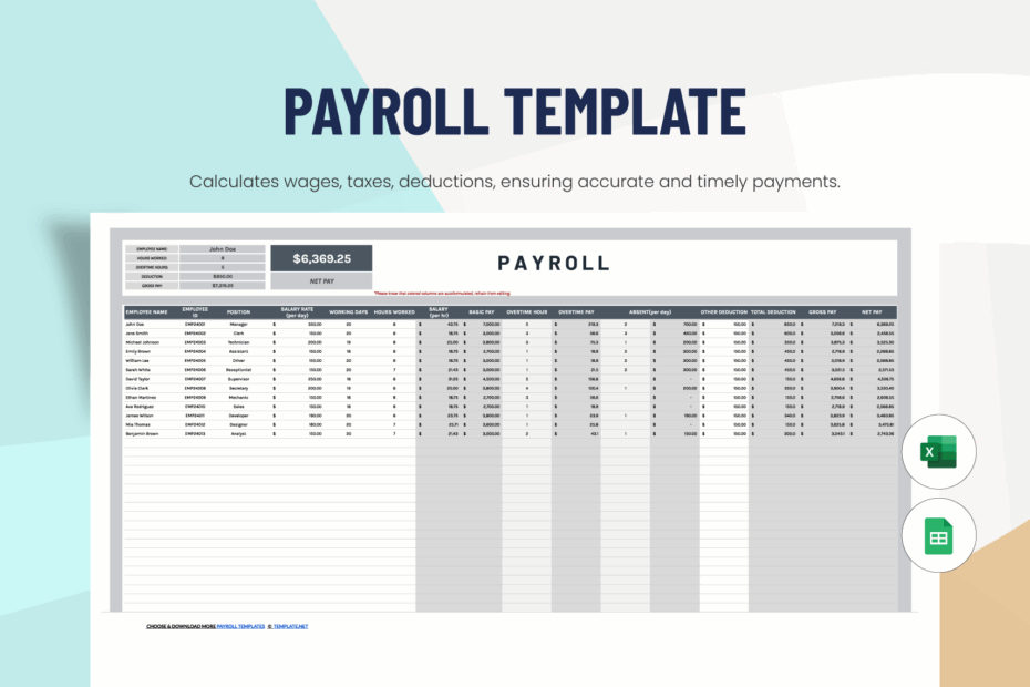 Editable Payroll Templates In Excel To Download