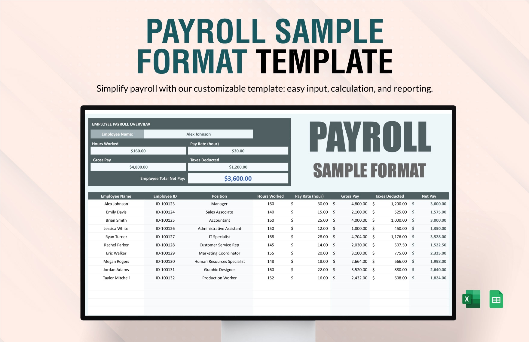 Editable Payroll Templates In Google Sheets To Download