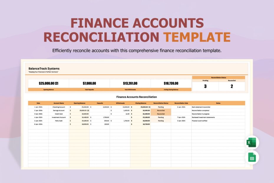 Editable Reconciliation Templates In Excel To Download
