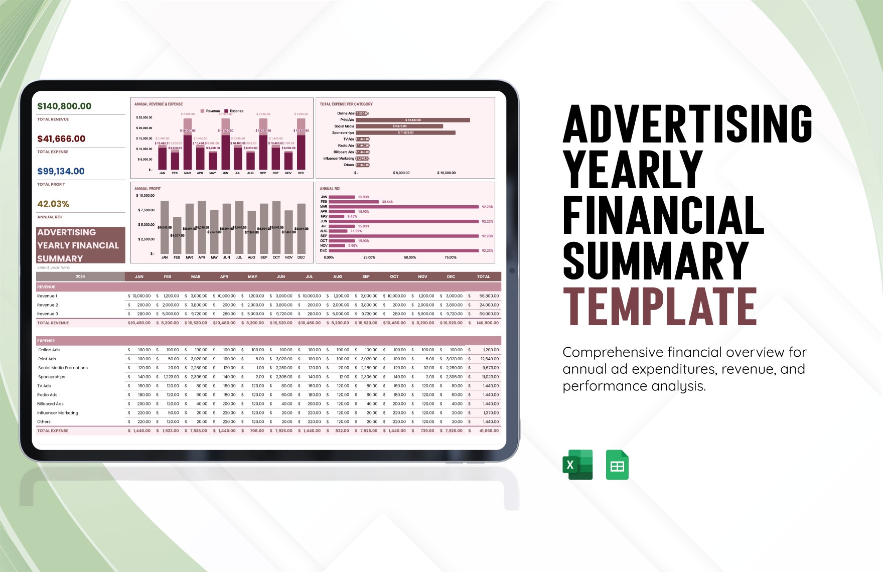 Editable Summary Templates In Excel To Download