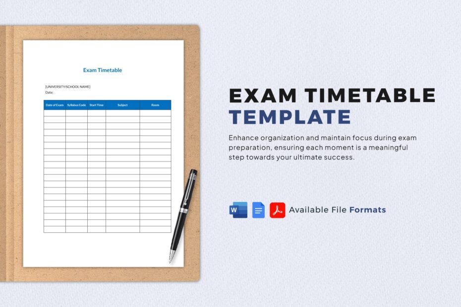 Editable Timetable Templates In PDF To Download
