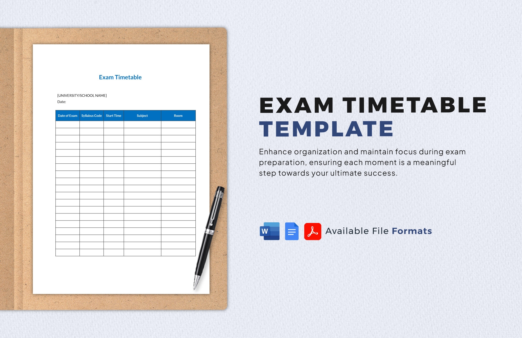Editable Timetable Templates In PDF To Download