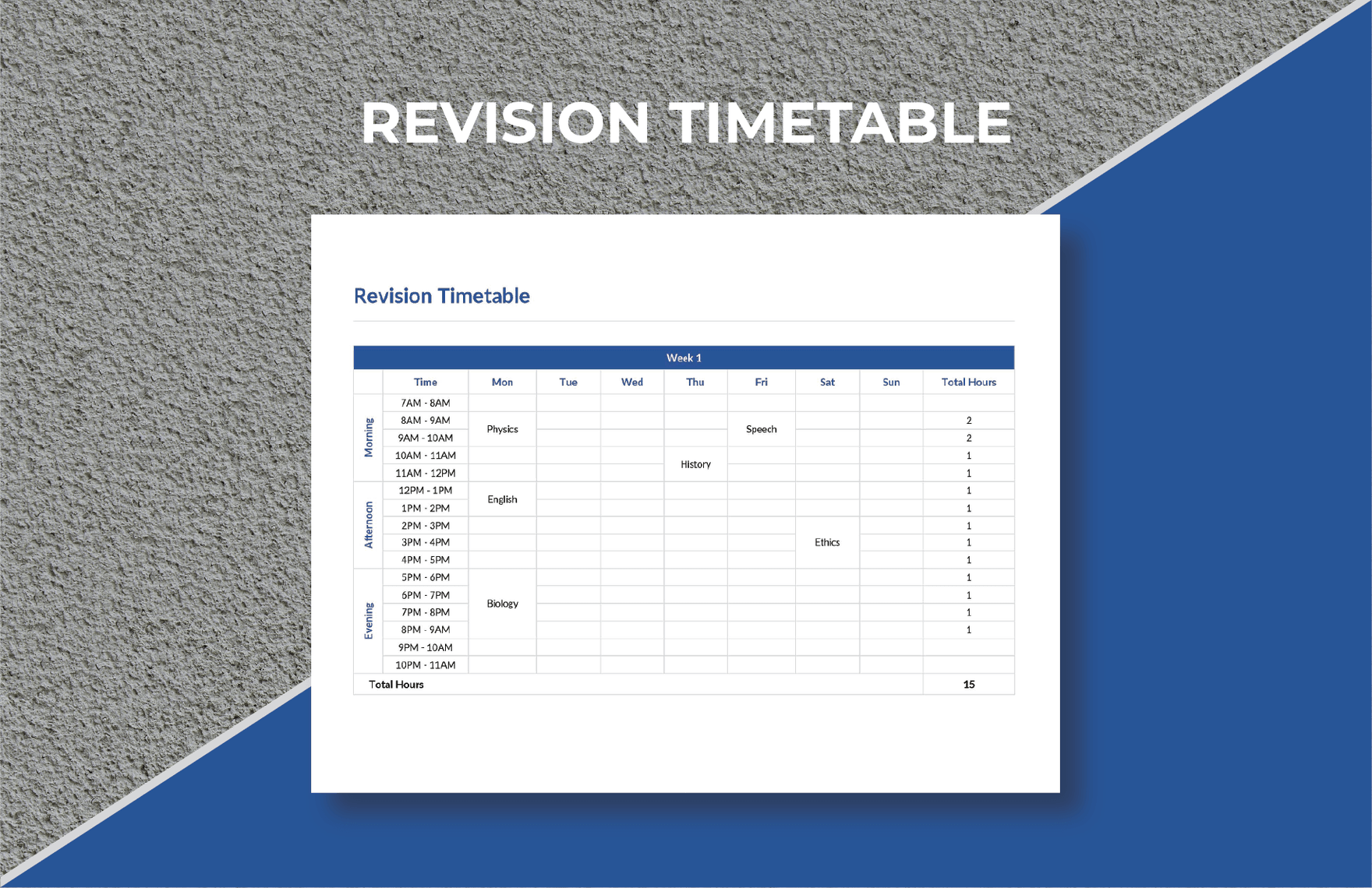 Editable Timetable Templates In PDF To Download