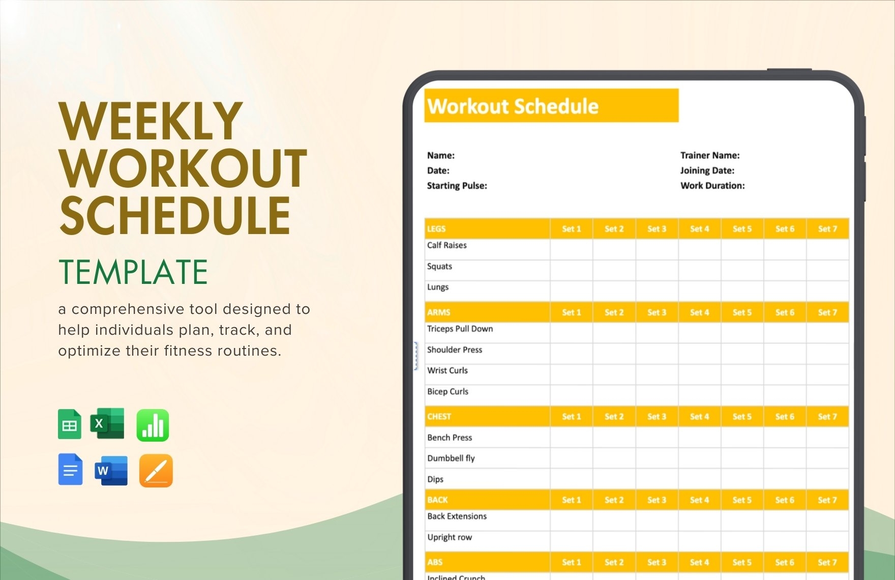 Editable Workout Templates In Excel To Download