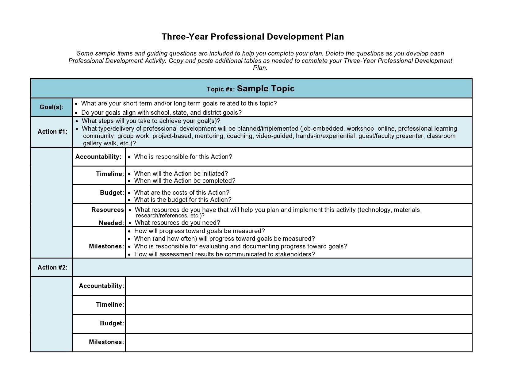 Employee Development Plan Template Excel