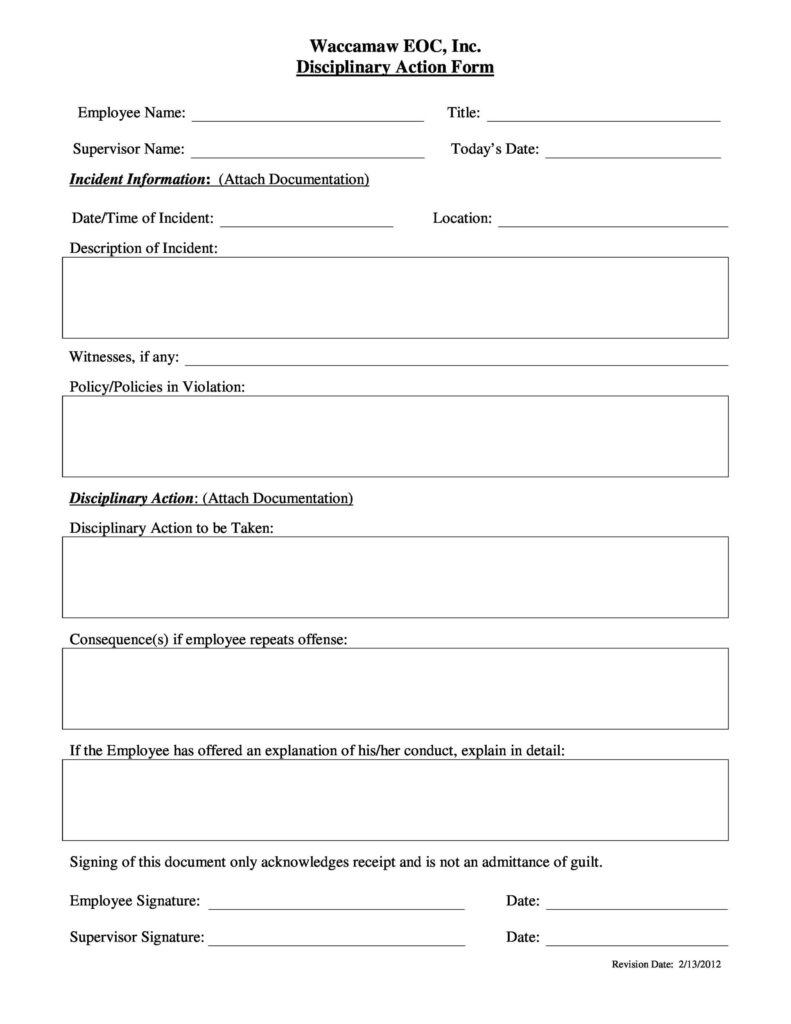 Employee Documentation Form Printable Form 2024