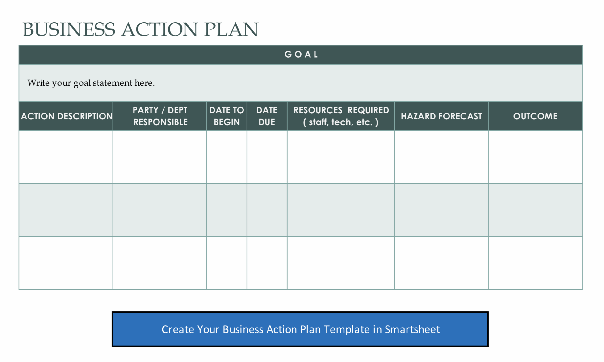 Excel Action Plan Template