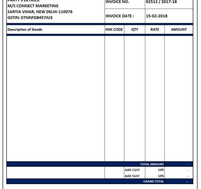 Excel Bill Format Template Best Templates Resources