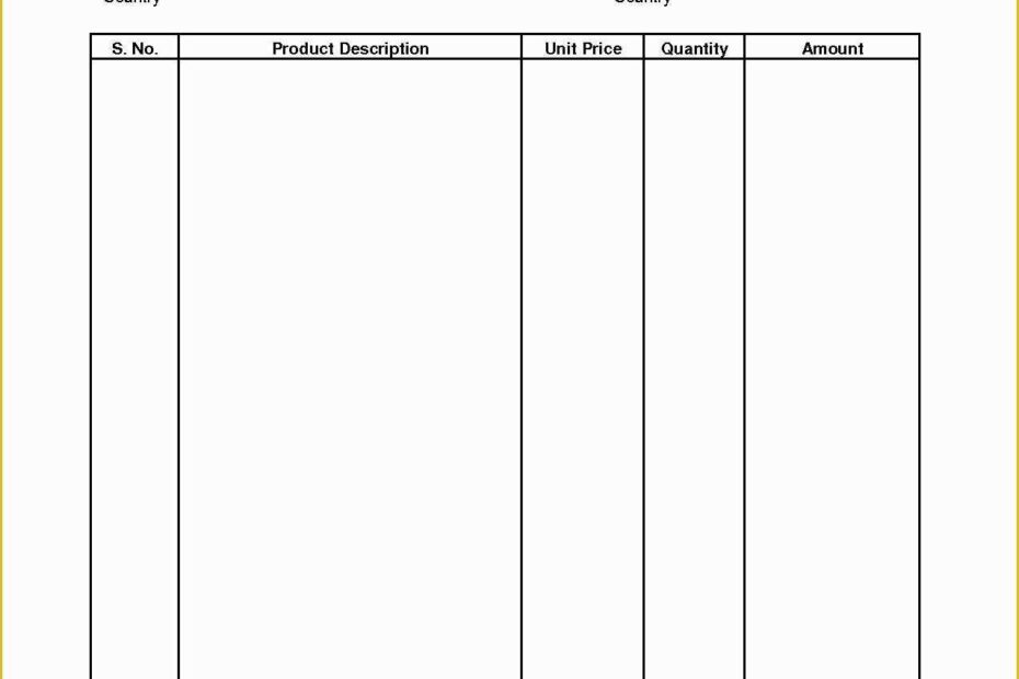 Excel Bill Template Free Of Simple Invoice Template