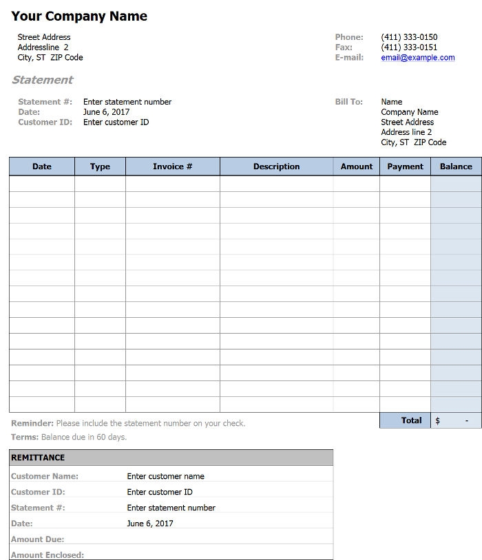 Excel Billing Template