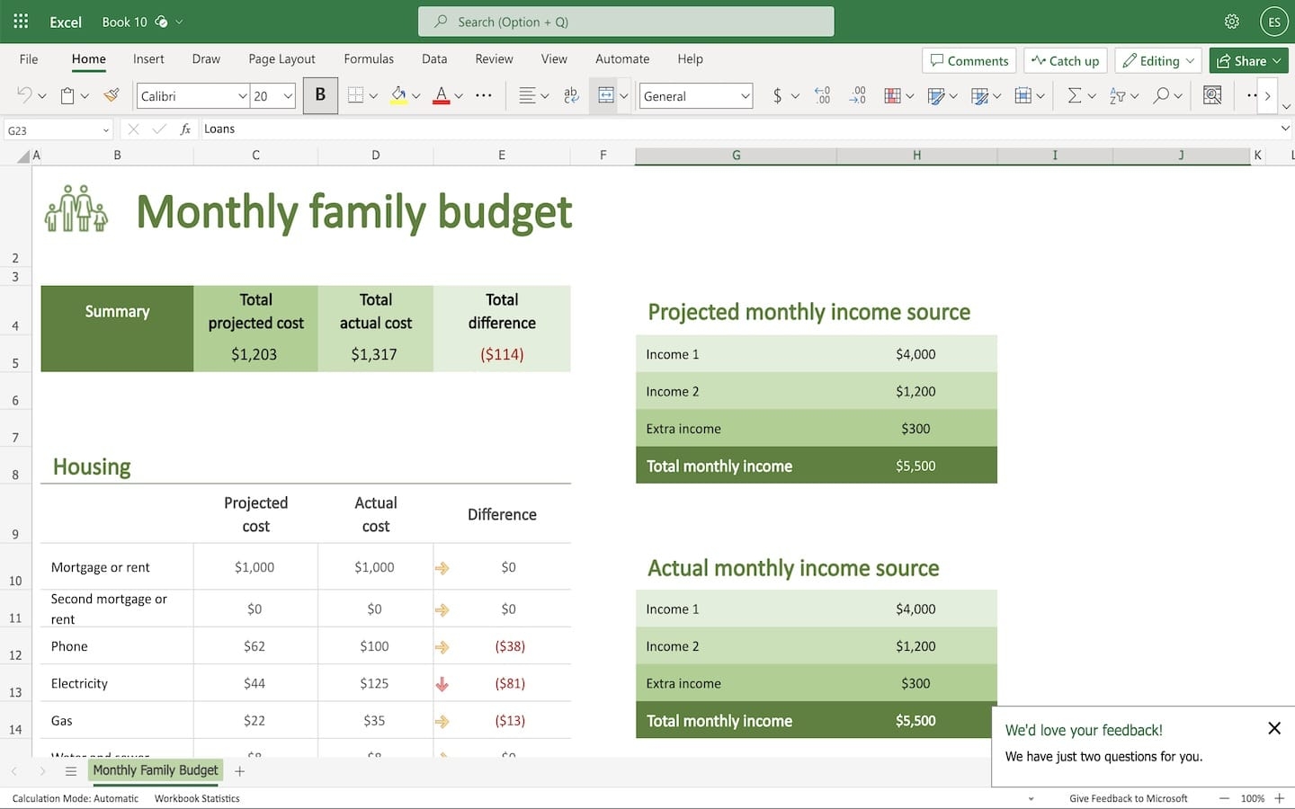 Excel Budgeting Template