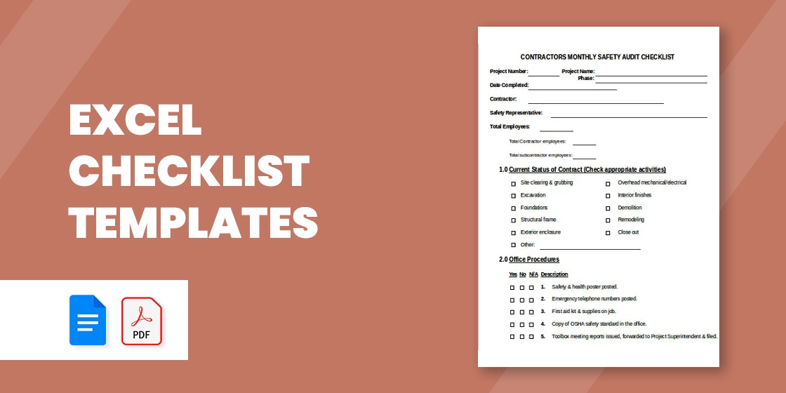 Excel Checklist Template 13 Excel Documents Download