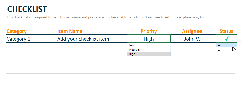Excel Checklist Template Free Download 