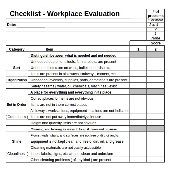 Excel Checklist Templates