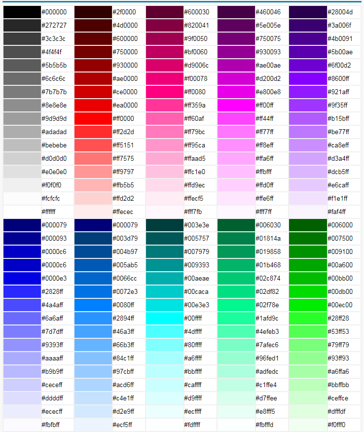 Excel Color Template