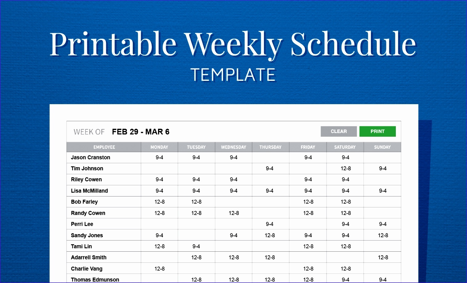 Excel Employee Scheduling Template Riset