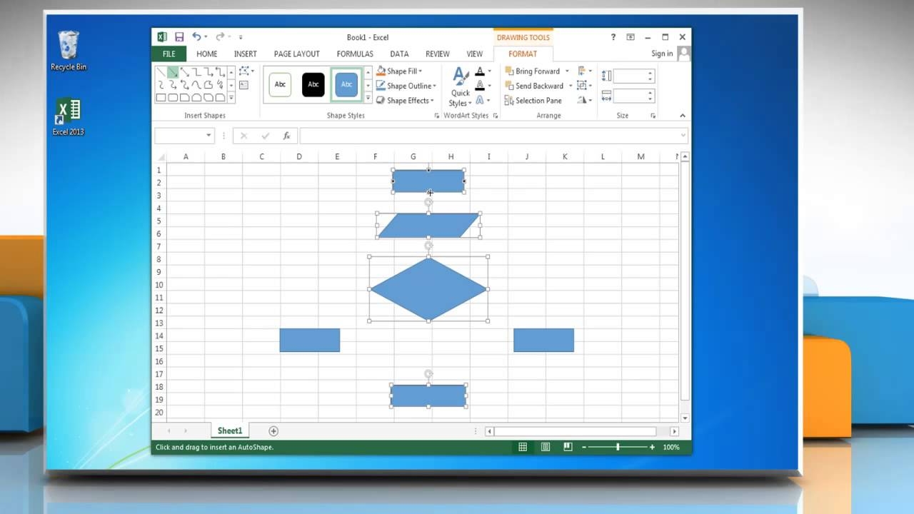 Excel Flow Diagram Template Flowchart Excel Flowcharts Autom
