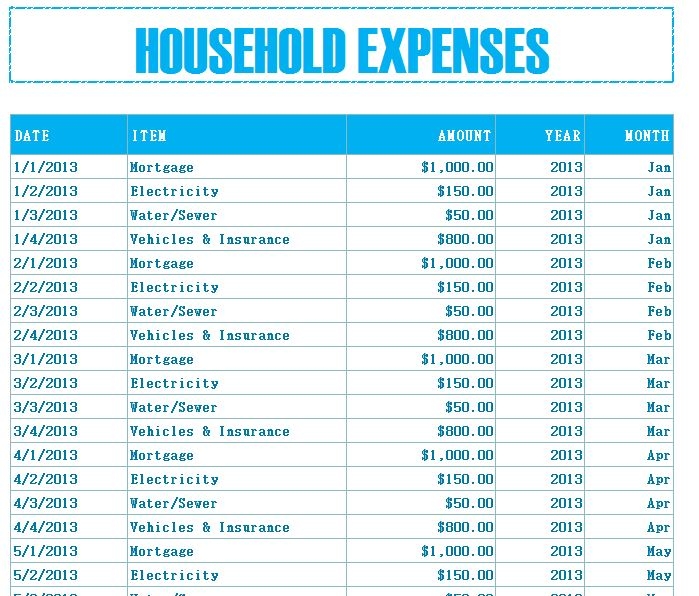 Excel Household Budget Template Excel Wisconsinfess