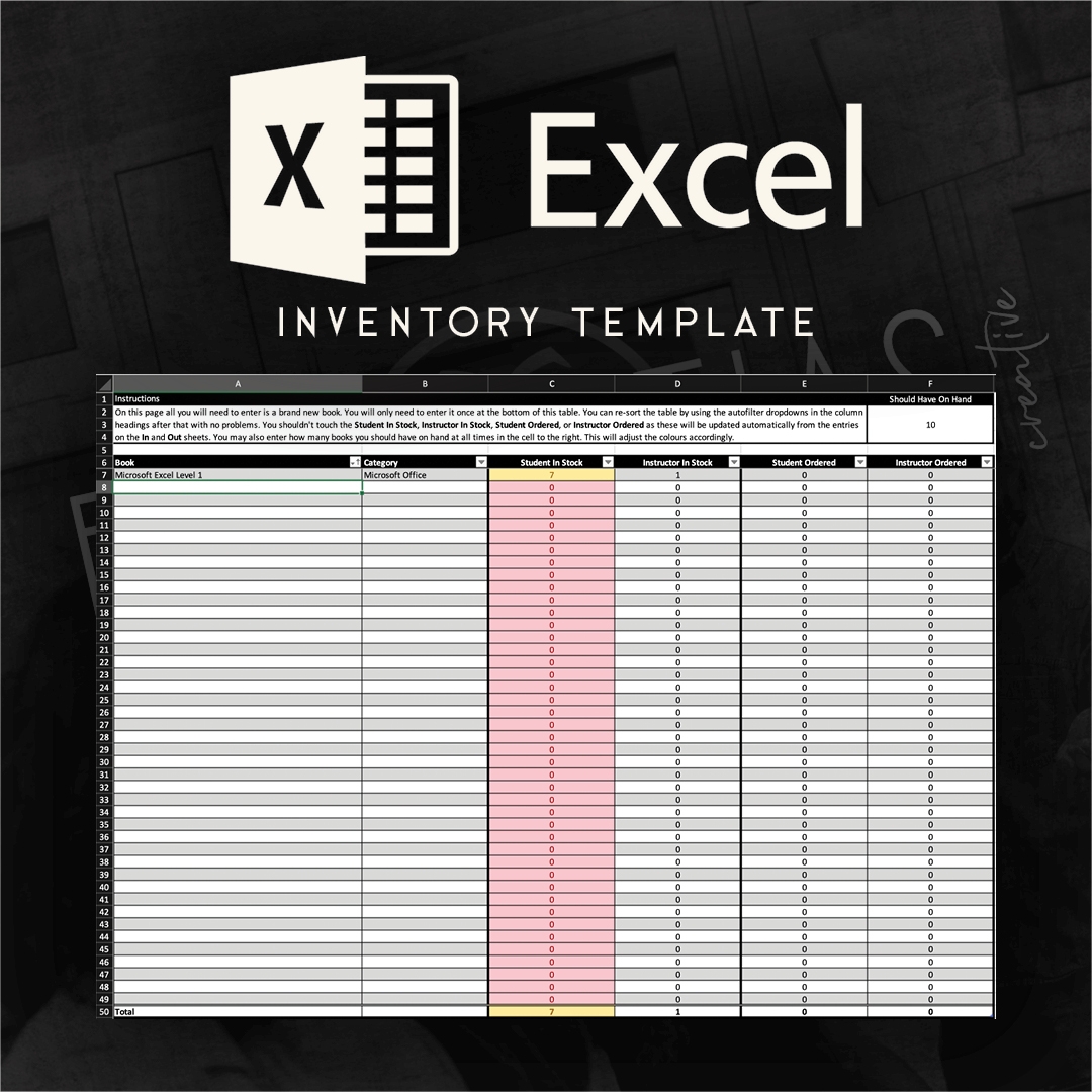 Excel Inventory Template Black Atlas