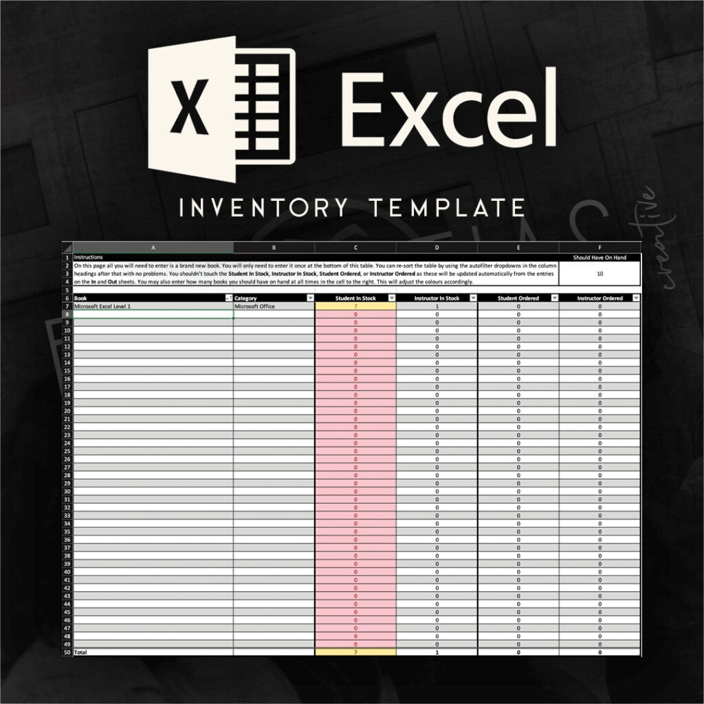 Excel Inventory Template Black Atlas