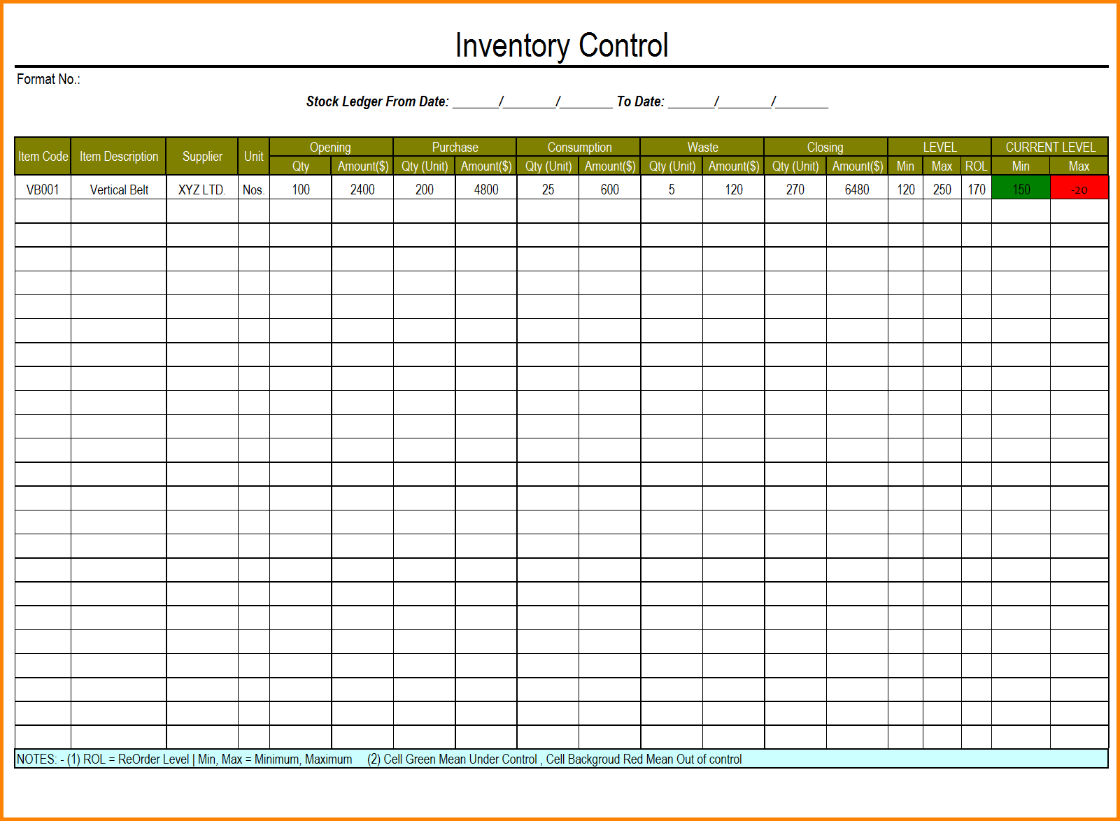 Excel Inventory Template With Formulas 1 Db excel