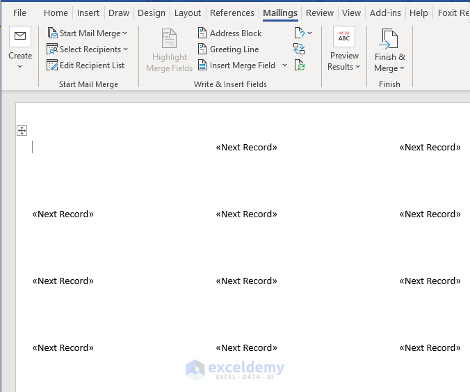 Excel Label Template