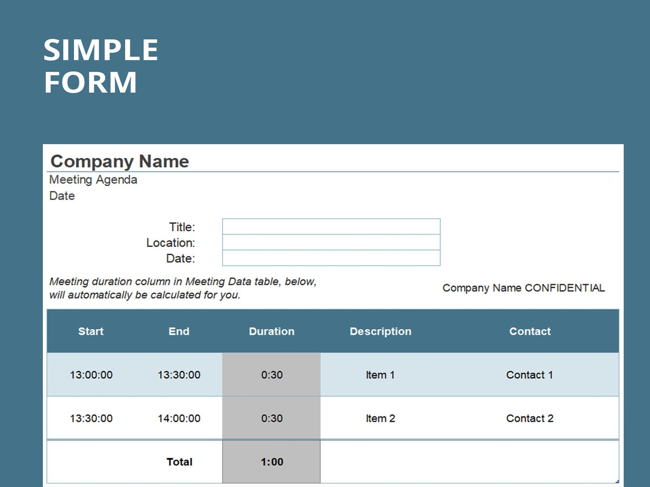 Excel Meeting Agenda Template