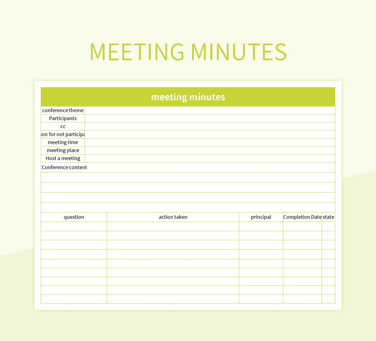 Excel Meeting Minutes Template