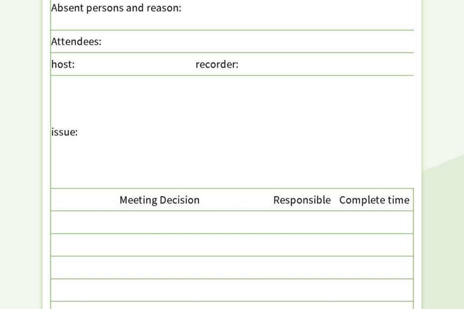 Excel Meeting Minutes Template