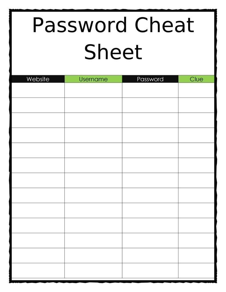 Excel Password Template Excel Password Template