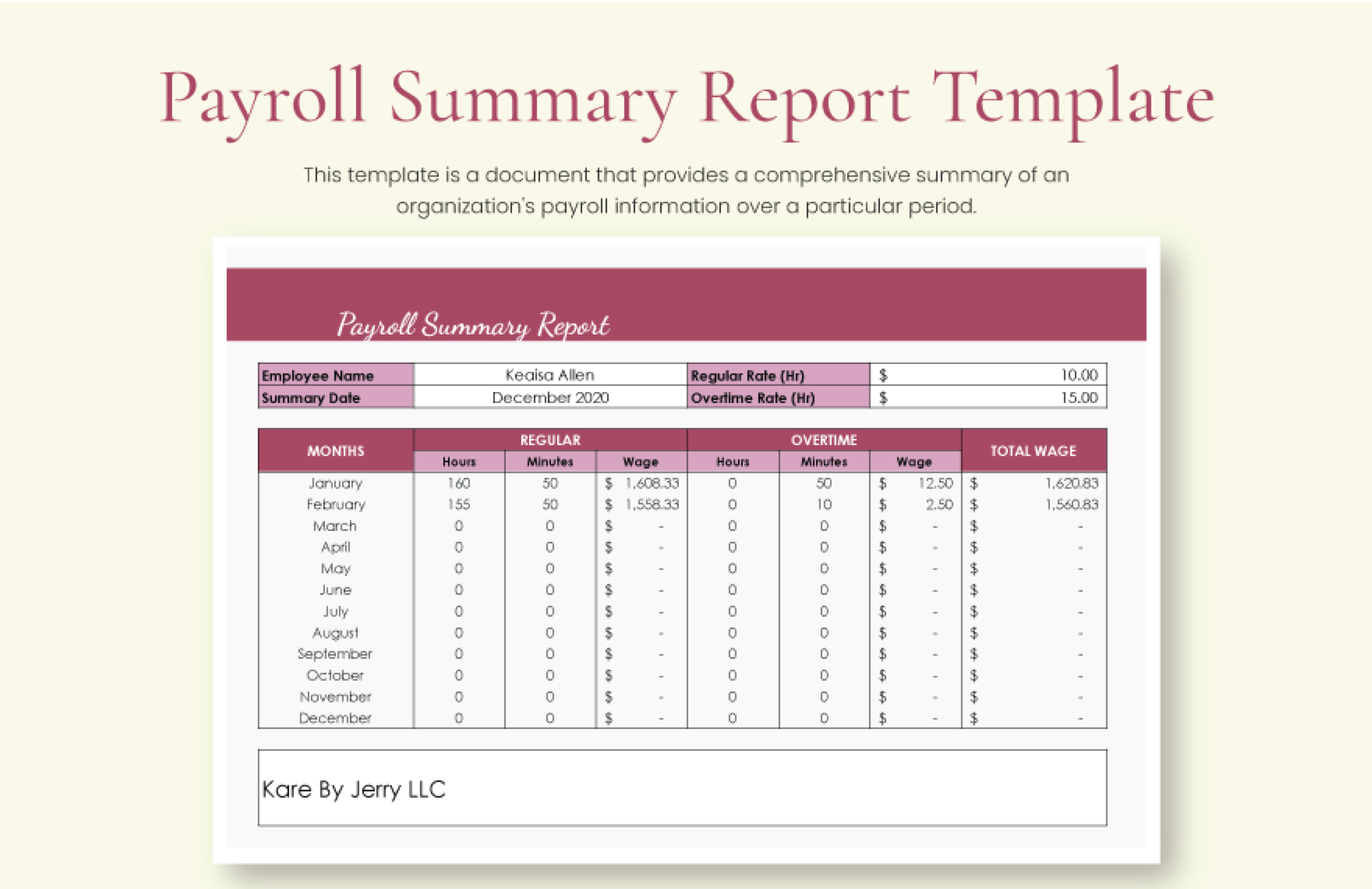 Excel Payroll Template Payroll Template Timesheet Template Payroll Keski