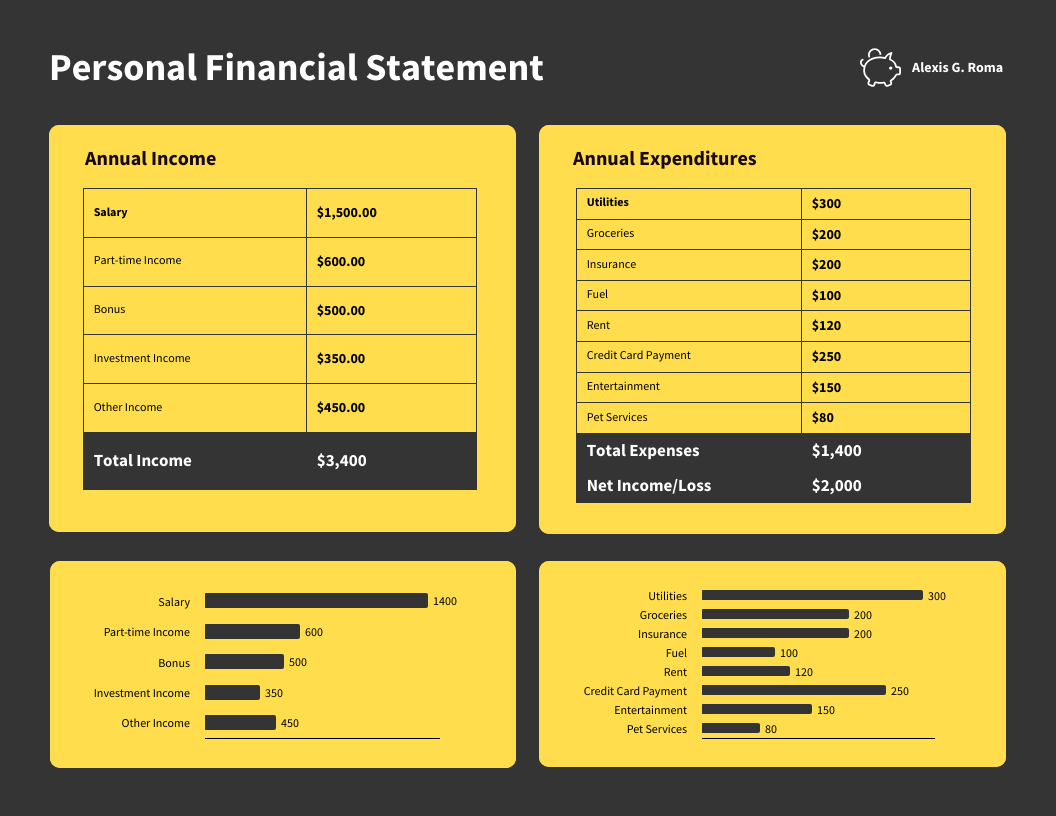 Excel Personal Financial Statement Template Software