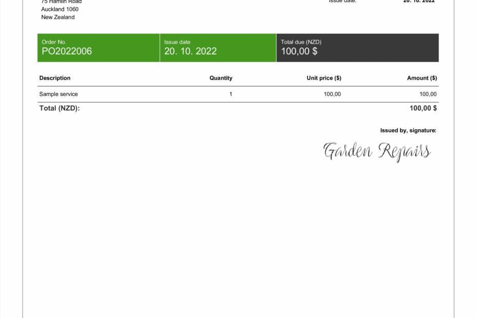 Excel Purchase Order Template