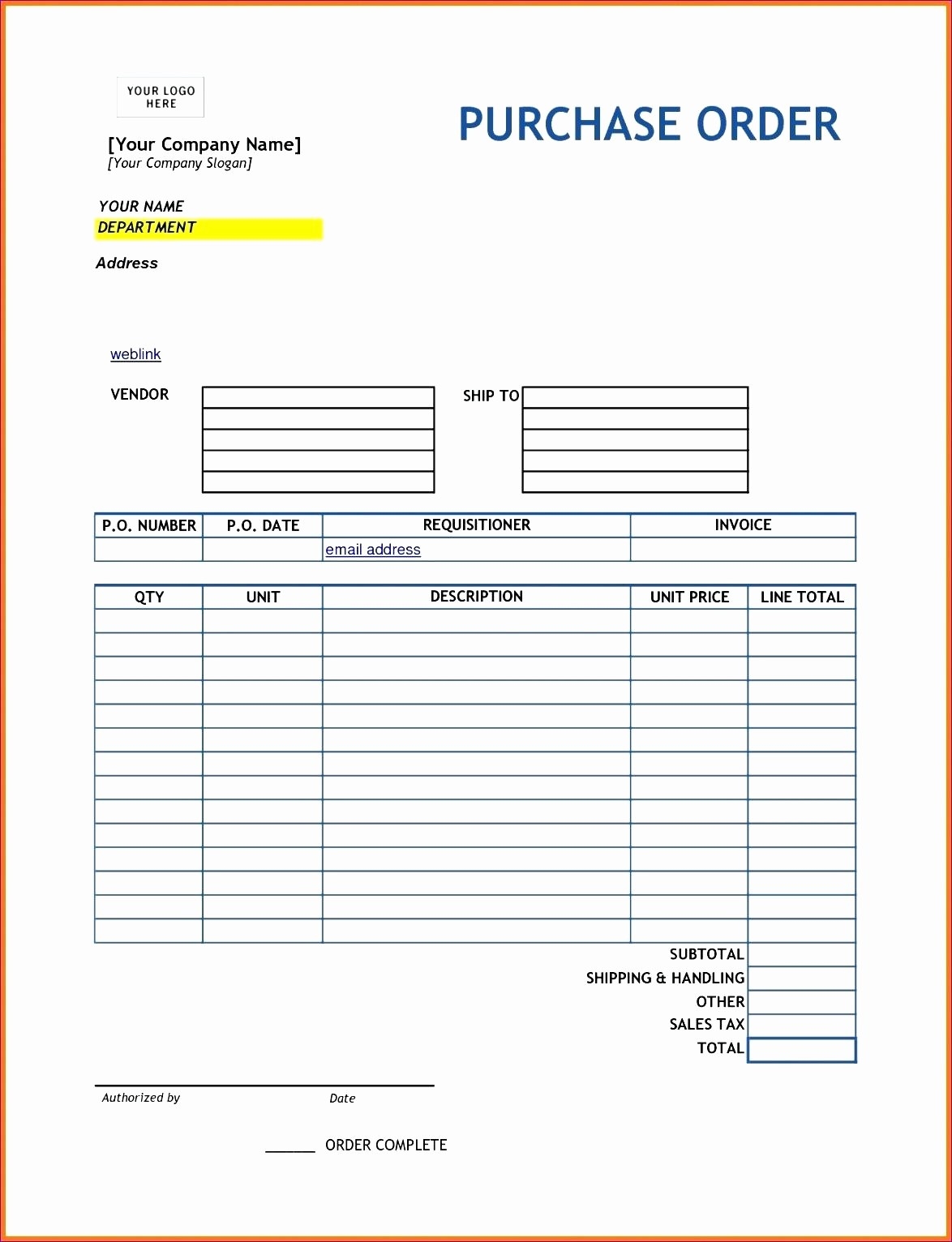 Excel Purchase Order Template Free Beautiful Template Microsoft Excel 