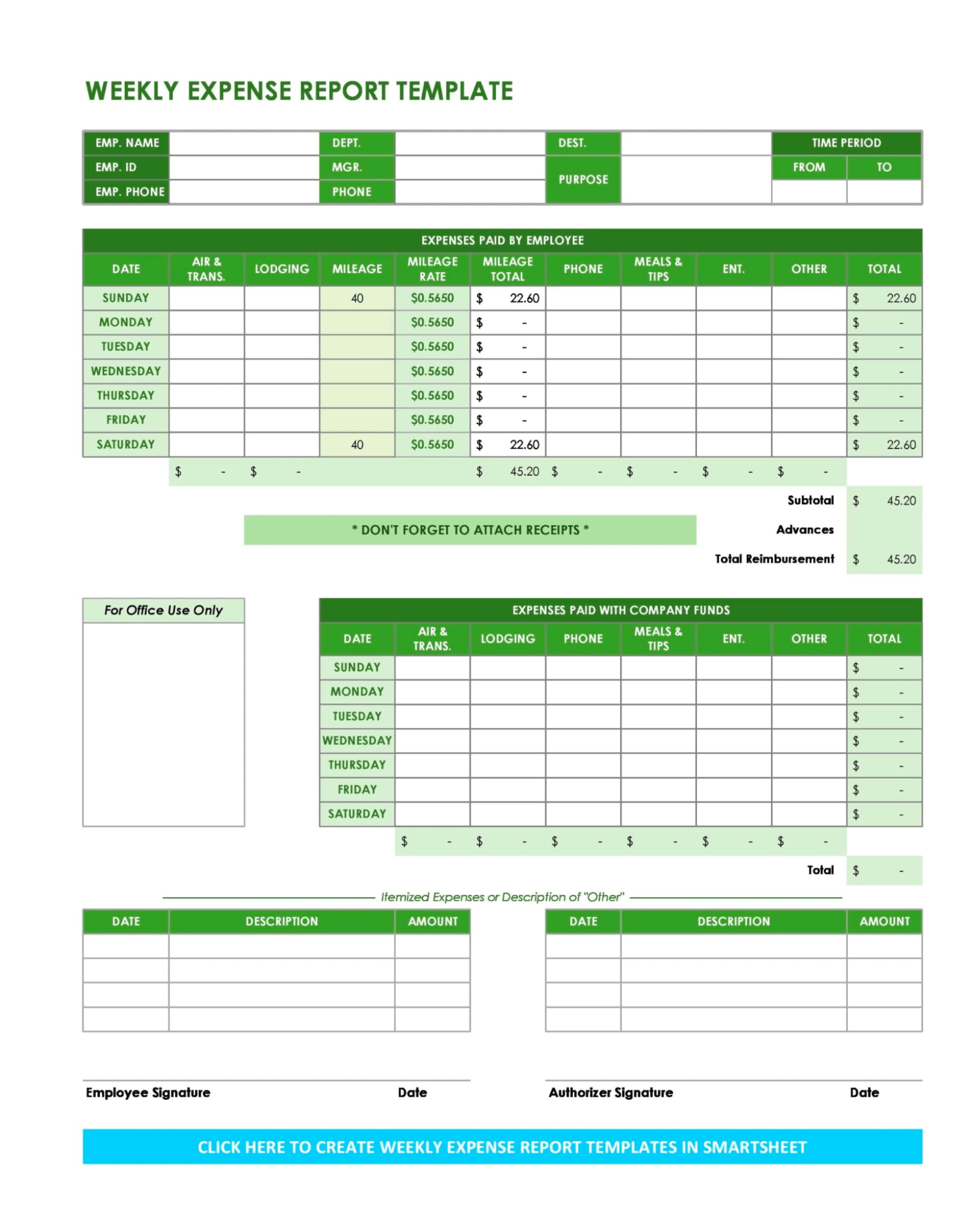 Excel Report Template
