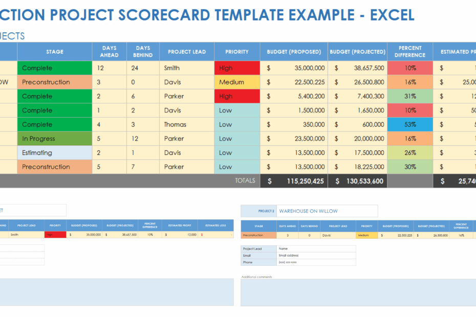 Excel Scorecard Template