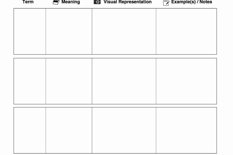 Excel Sheet Template For Learning Vocabulary Words Social Media Template