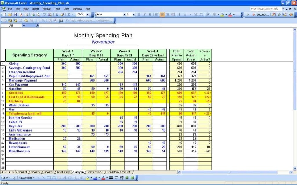 Excel Spreadsheet For Monthly Expenses Betafity