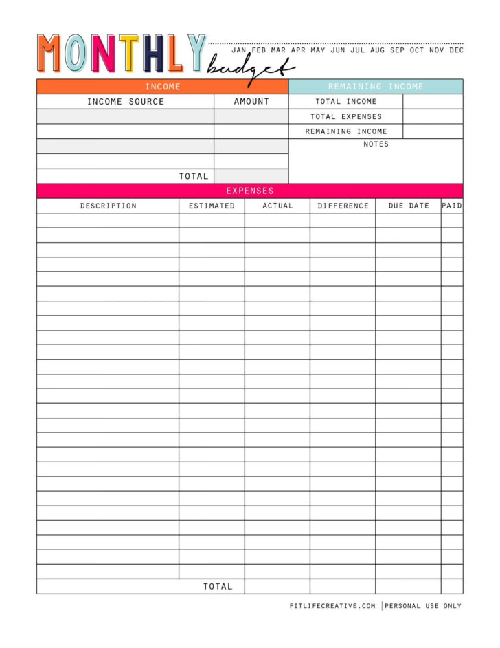 Excel Spreadsheet For Monthly Expenses Paralegal Momfity