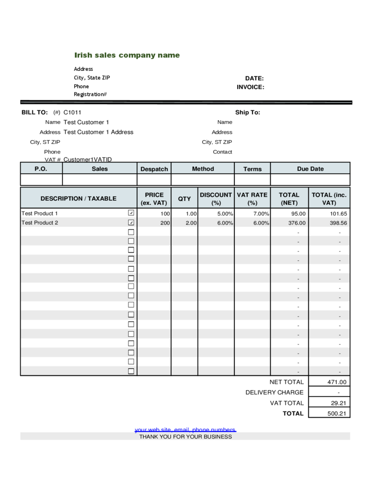 Excel Spreadsheet Invoice Intended For Excel Templates For Invoices 