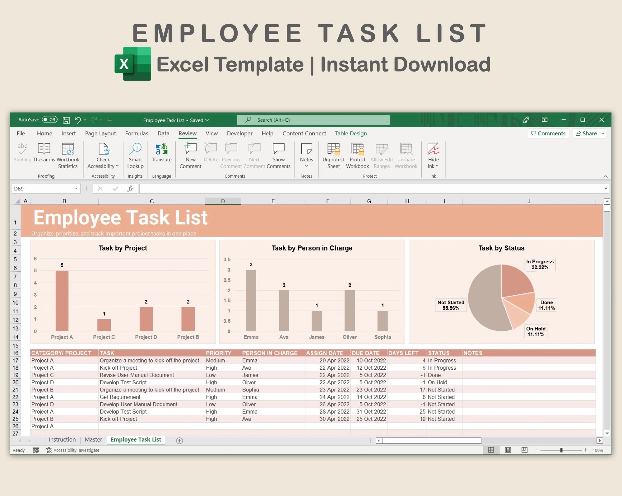 Excel Task List Template