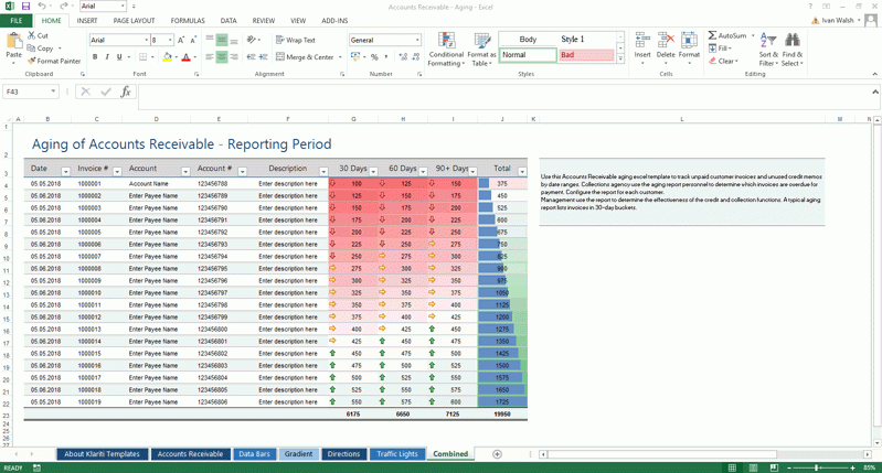Excel Template Aging Of Accounts Receivable