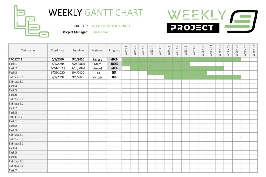 Excel Template Gantt
