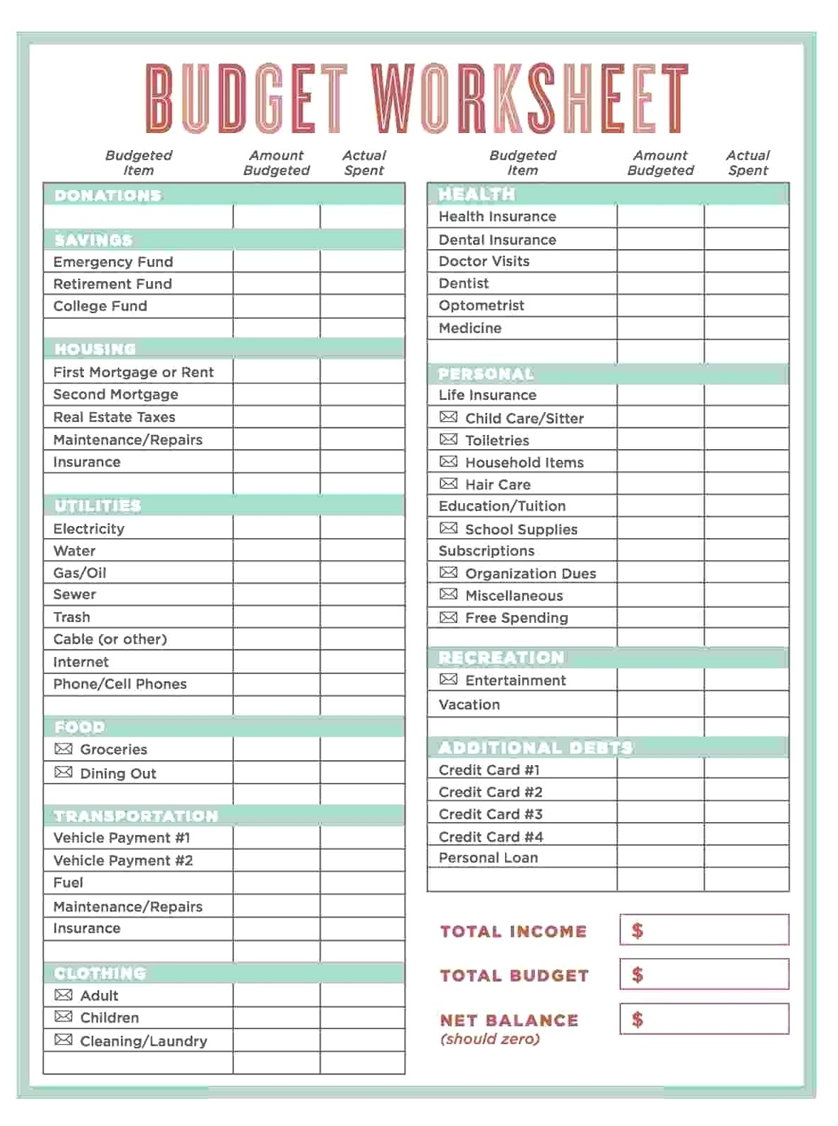 Excel Templates Budget Monthly Household Bills Eopolf