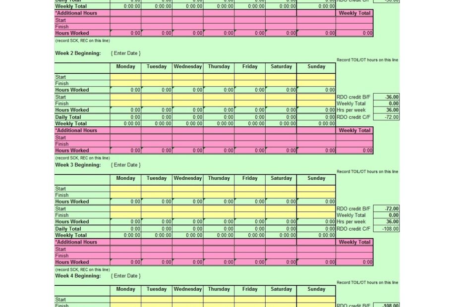 Excel Time Tracking Template