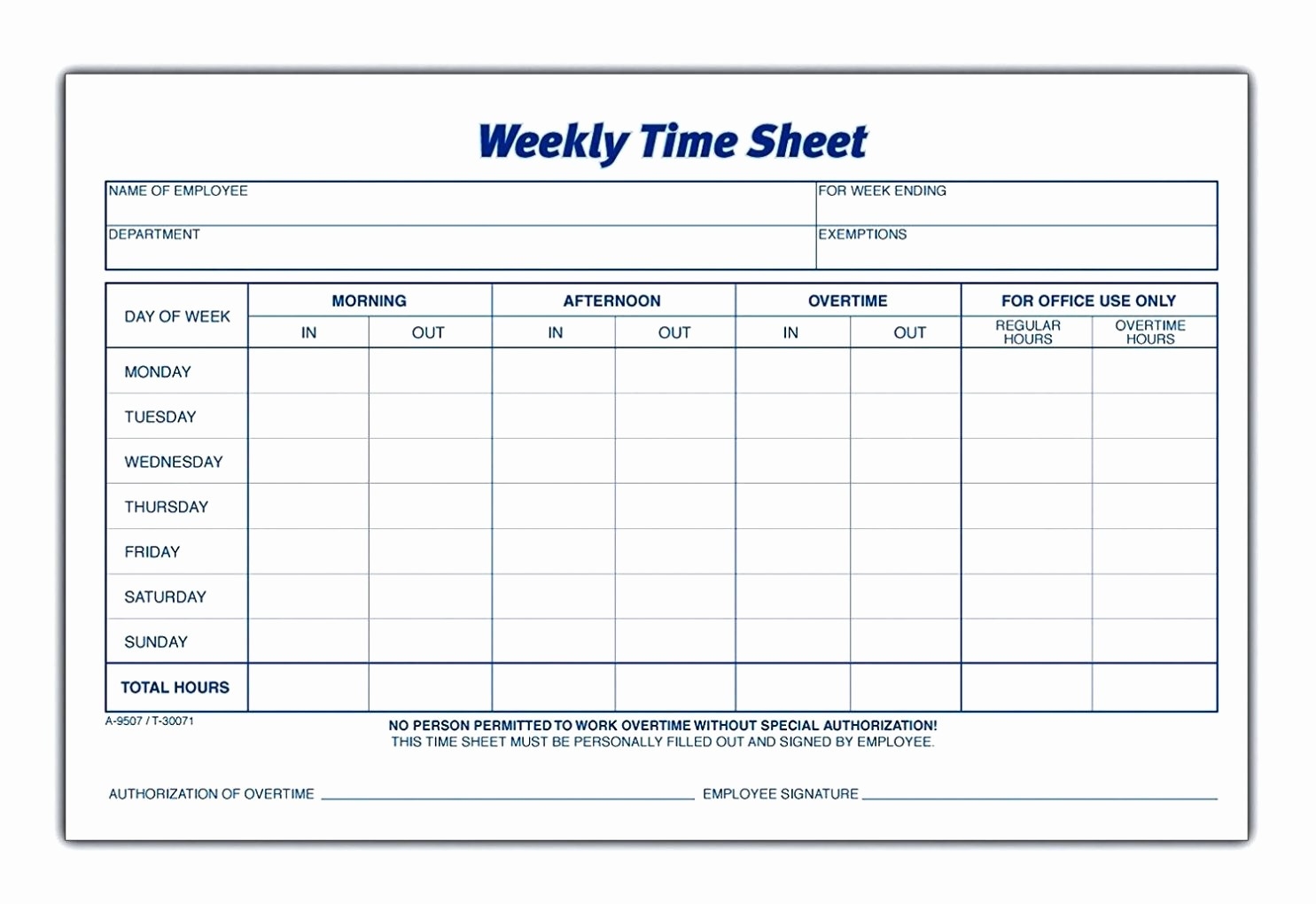 Excel Timecard Template