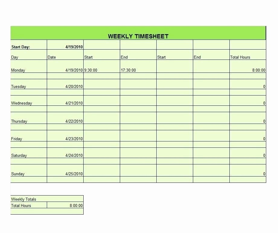 Excel Timecard Template